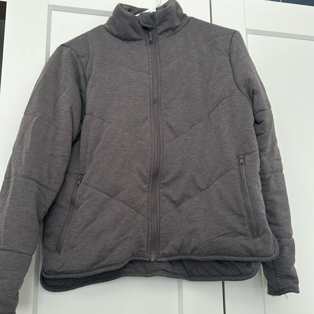 Gray box quilted jacket